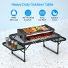 Foldable Camping Table Collapsible Picnic Aluminum Alloy Grill Stand