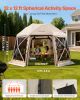 VEVOR Pop up Gazebo Screen Tent, 12 x 12 ft, 13-Sided Spherical Camping Canopy Tent with Removable Top & Carry Bag, Quick-Set & Bite-Proof