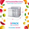 5 Pack Double Layer Foil Insulated Box Liners 12 x 12 x 5.5 inches