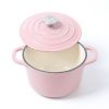 HAWOK Enameled Cast Iron Dutch Oven 1.5-Quart Pink