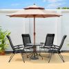2 Pieces Portable Patio Folding Chairs with Headrests Adjust