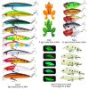 22pcs 1set Hard Lure Bait Soft Frog