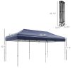 10' x 20' Easy Up Canopy Tent, Dark Blue, Adjustable Height, with Wheeled Carry Bag for Outdoor Events
