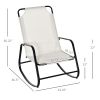 Outsunny Cream White Sling Rocker: Indoor-Outdoor Rocking Chair for Patio Bliss