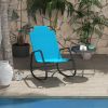 Outsunny Light Blue Rocking Chair for Outdoor Indoor Patio Balcony Porch Comfort