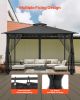 VEVOR Gazebo Netting Replacement, Fit Most 10 x 13 x 6.8 FT Gazebo Curtain, Outdoor Garden Net, 4-Panel Sidewall Mesh Net