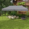 9.6' x 19.2' Easy Up Canopy Tent, Adjustable Height, Wheeled Carry Bag, Gray