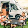 Black Camping Roll Table Carbon Steel Square Tube Frame