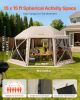 VEVOR Pop up Gazebo Screen Tent, 15 x 15 ft, 13-Sided Spherical Camping Canopy Tent with Removable Top & Carry Bag, Quick-Set & Bite-Proof