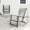 Outsunny Set of 2 Outdoor Dining Chairs with High Back, Armrests, Folding Patio Chairs for Patio, Lawn, Camping, Gray