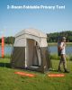 VEVOR Camping Shower Tent, 2-Room Foldable Portable Privacy Tent Changing Room with Ground Stakes, Ropes, and Carry Bag