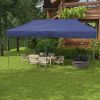 10' x 20' Easy Up Canopy Tent, Dark Blue, Adjustable Height, with Wheeled Carry Bag for Outdoor Events