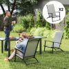 Outsunny Set of 2 Outdoor Dining Chairs with High Back, Armrests, Folding Patio Chairs for Patio, Lawn, Camping, Gray