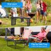 Foldable Camping Table Collapsible Picnic Aluminum Alloy Grill Stand