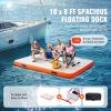 VEVOR Inflatable Floating Dock, 10 x 8FT
