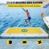 VEVOR Inflatable Dock Floating Platform, 12 x 6 ft, 3-5 Person Capacity, 6 inches Thick, Swim Dock with Hand Pump, Electric Air Pump & Storage Bag