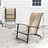 Outsunny Set of 2 Outdoor Dining Chairs with High Back, Armrests, Folding Patio Chairs for Patio, Lawn, Camping, Beige