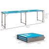 8ft Aluminum Folding Picnic Table, Adjustable Legs