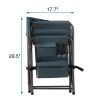 2-piece Padded Folding Outdoor Chair with Storage Pockets