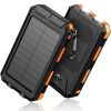 Portable 2USB Solar Fast Charging Power Bank with Flashlight