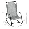 Outsunny Outdoor Indoor Rocking Chair with Sling Fabric, Grey, for Patio, Balcony, Porch