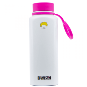 Insulated Stainless Steel Water Bottle (Color: White/Pink, size: 25oz)