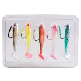 T-Tail False Bait Single Hook Full Swimming Submerged Imitation Soft Lure (Type: DW6092N6A, Color: Multi-Color)
