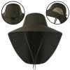 Fishing Sun Hat UV Protection Neck Cover Sun Protect Cap Wide Brim Neck Flap