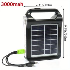 Portable 6V Rechargeable Solar Panel USB Charger With Lamp Lighting (Model: Size 2)