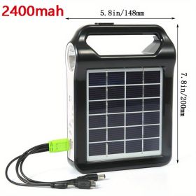 Portable 6V Rechargeable Solar Panel USB Charger With Lamp Lighting (Model: Size 1)