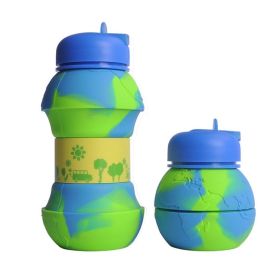 550ML Collapsible Water Folding Water Cup Silicone Leakproof Portable Kettle (Capacity: 550ML)