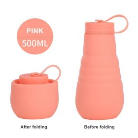 500ml Large Capacity Silicone Folding Water Bottle High Temperature Resistance (Capacity: 500ML)