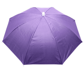 Rain Hat Outdoor Folding Umbrella (Color: Violet)