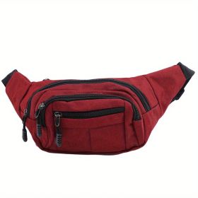 Men's And Women's Large-capacity Wear-resistant Sports Waist Bag (Color: Red)
