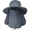Boonie Sun hat Detachable UV Sun Screen Wide Brim Hat With Face Cover