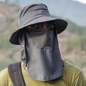 Sunscreen Hat- Men's Fishing Hat (Color: Dark Gray)