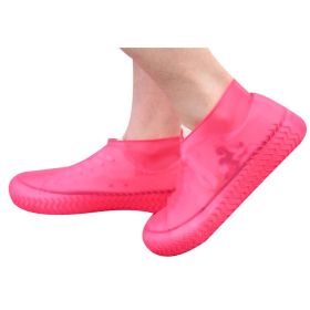 Waterproof Silicone Shoe Cover, Reusable (Color: Red, size: M)