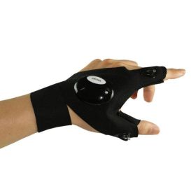 Rechargeable Led Flashlight Fishing Gloves With Hook-and-loop Fastener (Color: Left Hand One)