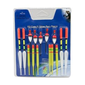 15pcs Fishing Lure Floats Set (Quantity: 15pcs/pack(blue))