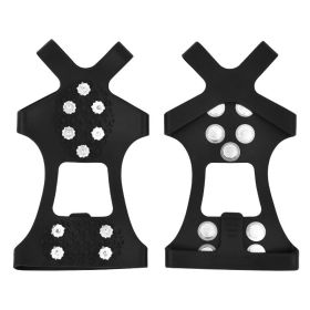 Ice Snow Grips Cleats For Shoes And Boots (Color: Black, size: L)