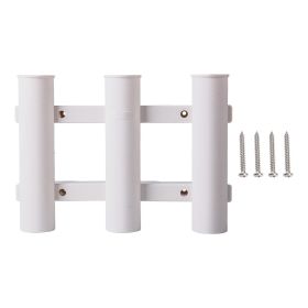 Boat Fishing Rod Holder; 3 Rod Tube Plastic Holder (Color: White)