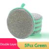 5/10pcs; Double Side Dishwashing Sponge