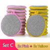 5/10pcs; Double Side Dishwashing Sponge