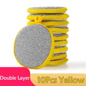 5/10pcs; Double Side Dishwashing Sponge (Color: 10Pcs Yellow)