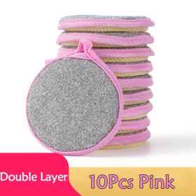 5/10pcs; Double Side Dishwashing Sponge (Color: 10Pcs Pink)