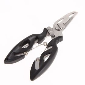 Curved Mouth Fishing Pliers Hook Scissors Fishing Line Scissors (Color: Black)