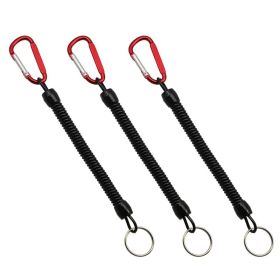 Climbing Button Carabiner Anti-Lost Spring Rope Outdoor (Color: Red three loading)