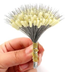 300Pcs/Lot Silicone Float Space Bean Stopper Fishing Bobber (Color: Beige)