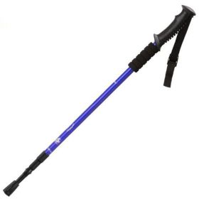 Three-section Straight Handle Retractable Trekking Poles (Type: Walking Sticks, Color: Blue)