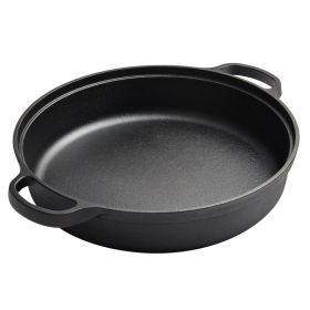Cast Iron Cooking Pot for Restaurant Kitchen Skillet Camping Cooker (Pot Diameter: 25cm, Color: As pic show)